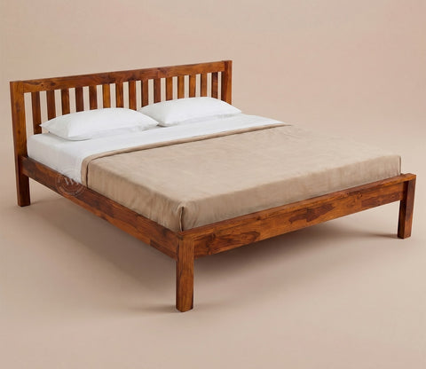 Venice Wooden King Size Bed Without Storage (Honey Finish)