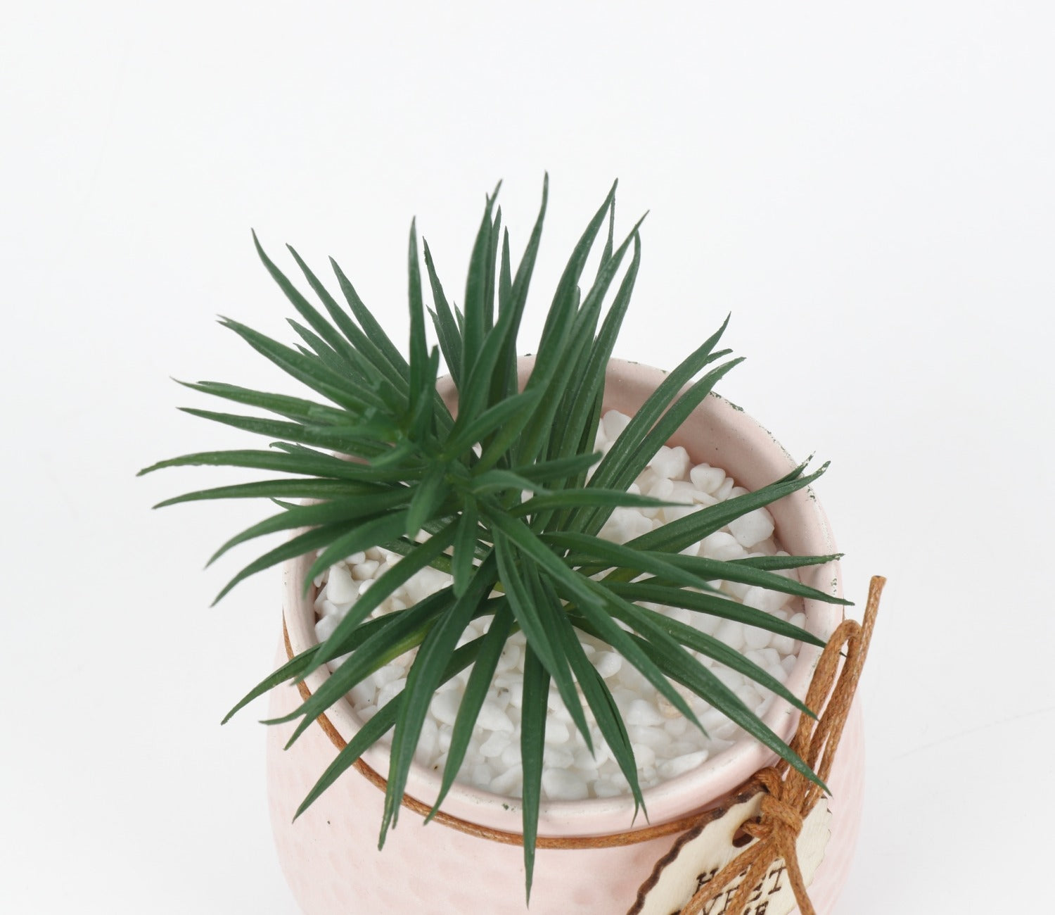 Bloomify Ceramic Pot With Artificial Flowers (Light Pink)