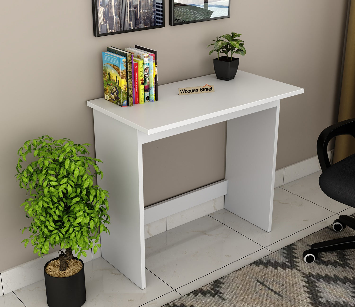 Armada Study Table (Frosty White Finish)
