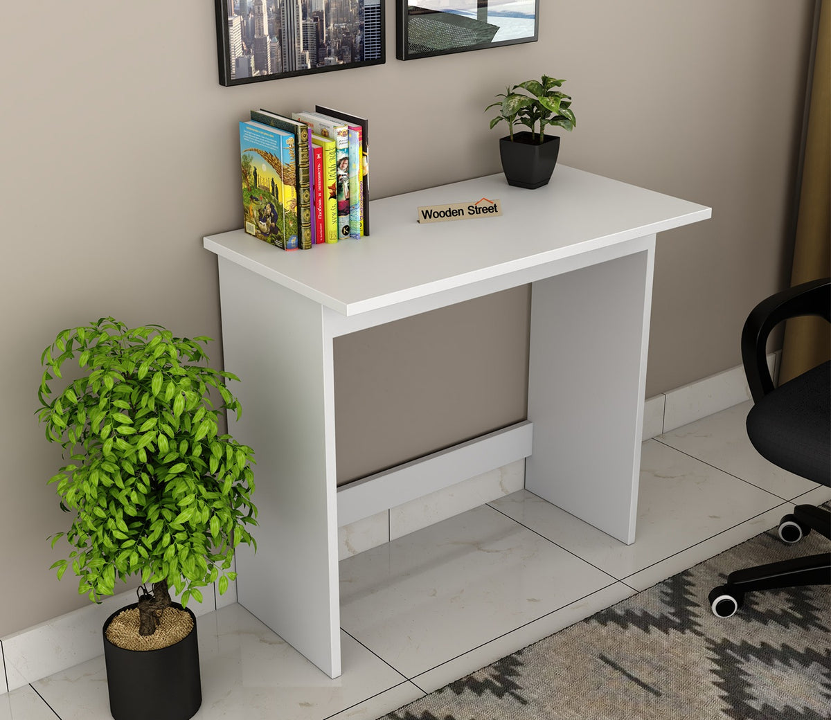 Armada Study Table (Frosty White Finish)