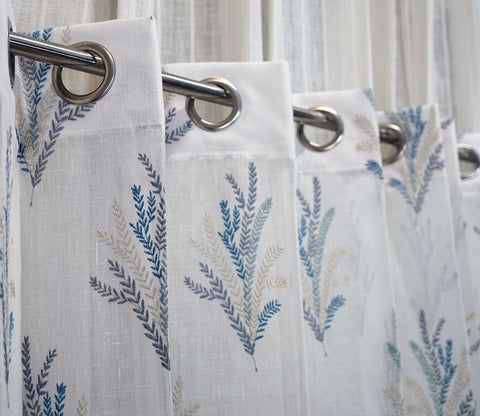 Pampa Door 1 Piece Sheer Curtain (Blue, 7 Feet)