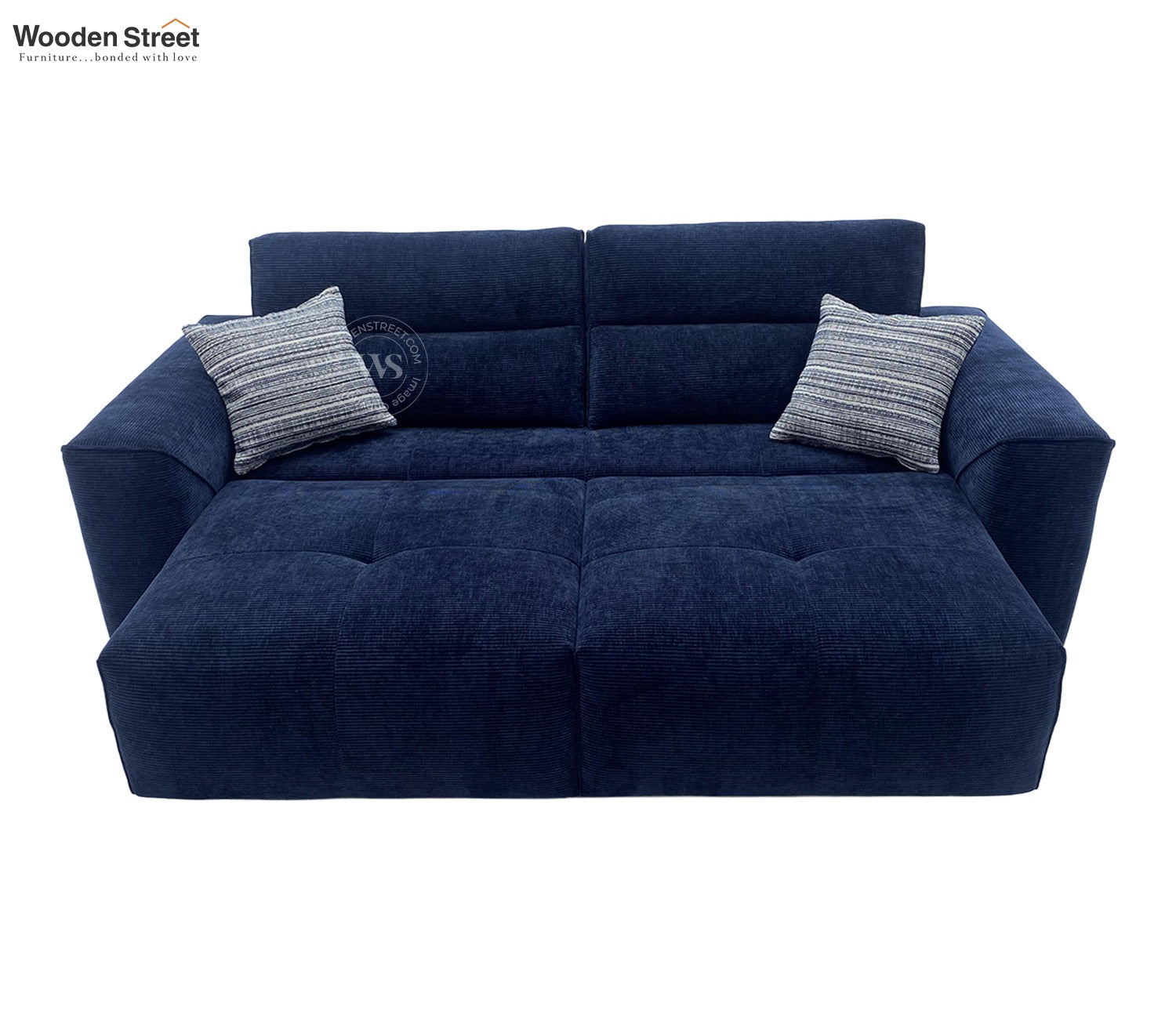 Midoro Powered Recliner Sofa with Extendable Seating (Blue)
