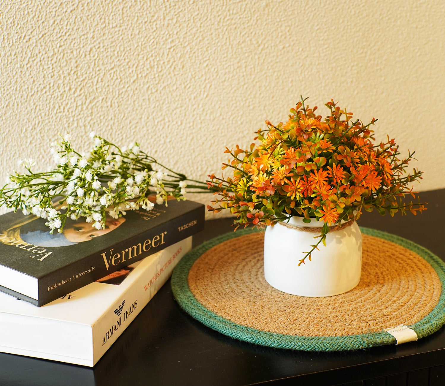 Magnificat Artificial Flowers With Pot (Orange)