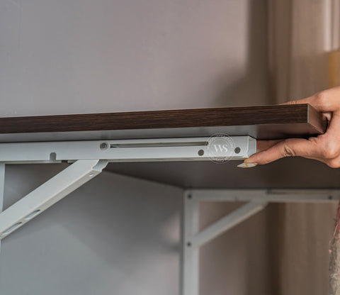 Stanko Foldable Wall Mounted Engineered Wood Study Table (Columbian Walnut Finish)