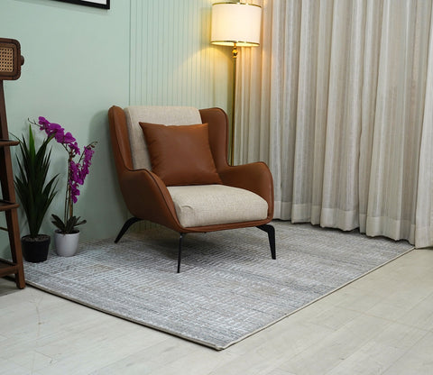 Calvo Grey Checkered Carpet (7.5 x 5 Feet)