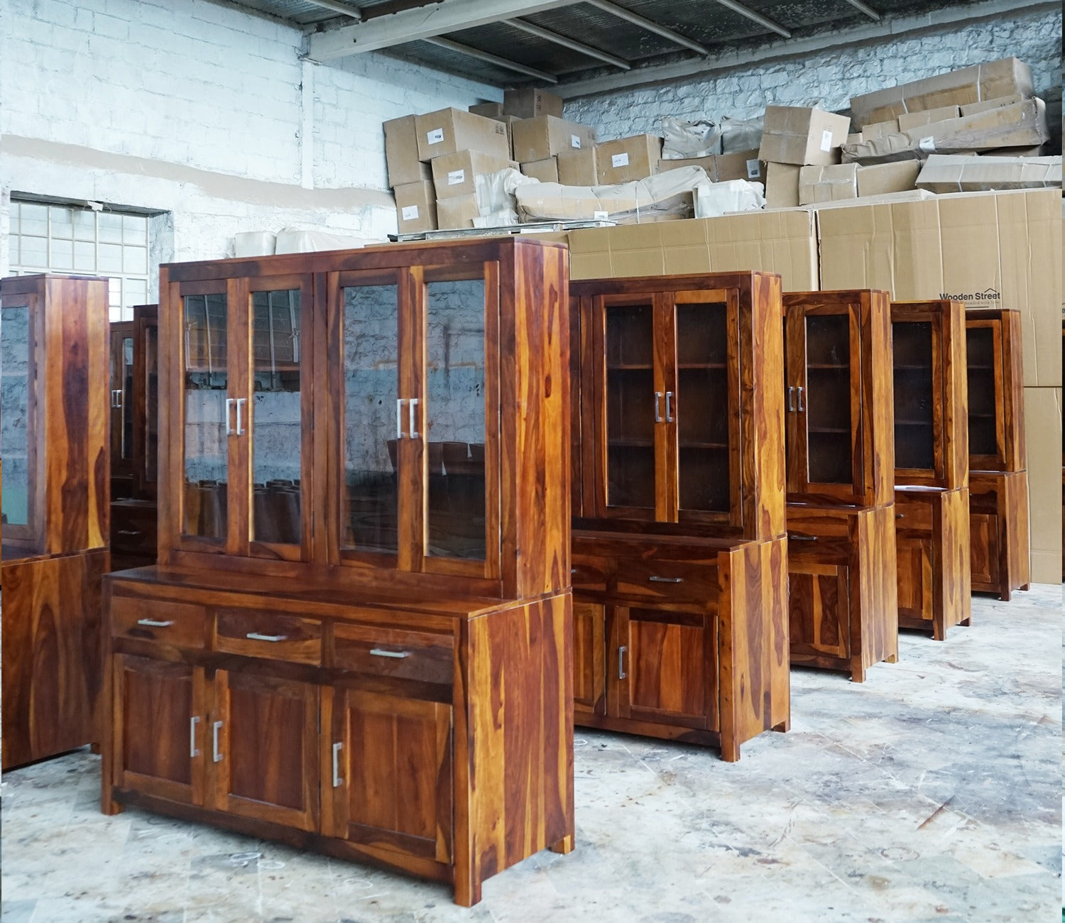 Bago Kitchen Cabinet (Walnut Finish)