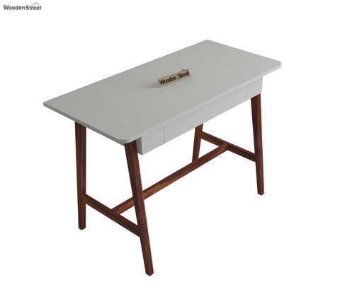 Ambra Study Table with Frosty White Drawer (Honey Finish)