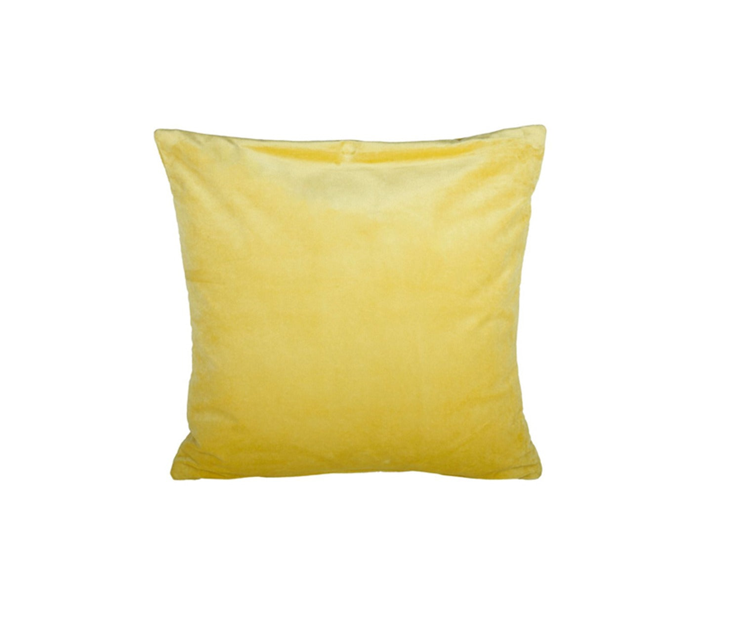 Velvet Quilted Cushion Cover - Set Of 2 (Yellow, 18 x 18 inch)