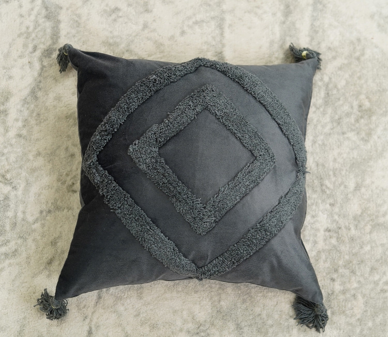 Super Soft Velvet Cushion Covers - Set of 2 (18 x 18 inches, Grey)