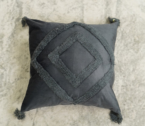 Super Soft Velvet Cushion Covers - Set of 2 (18 x 18 inches, Grey)