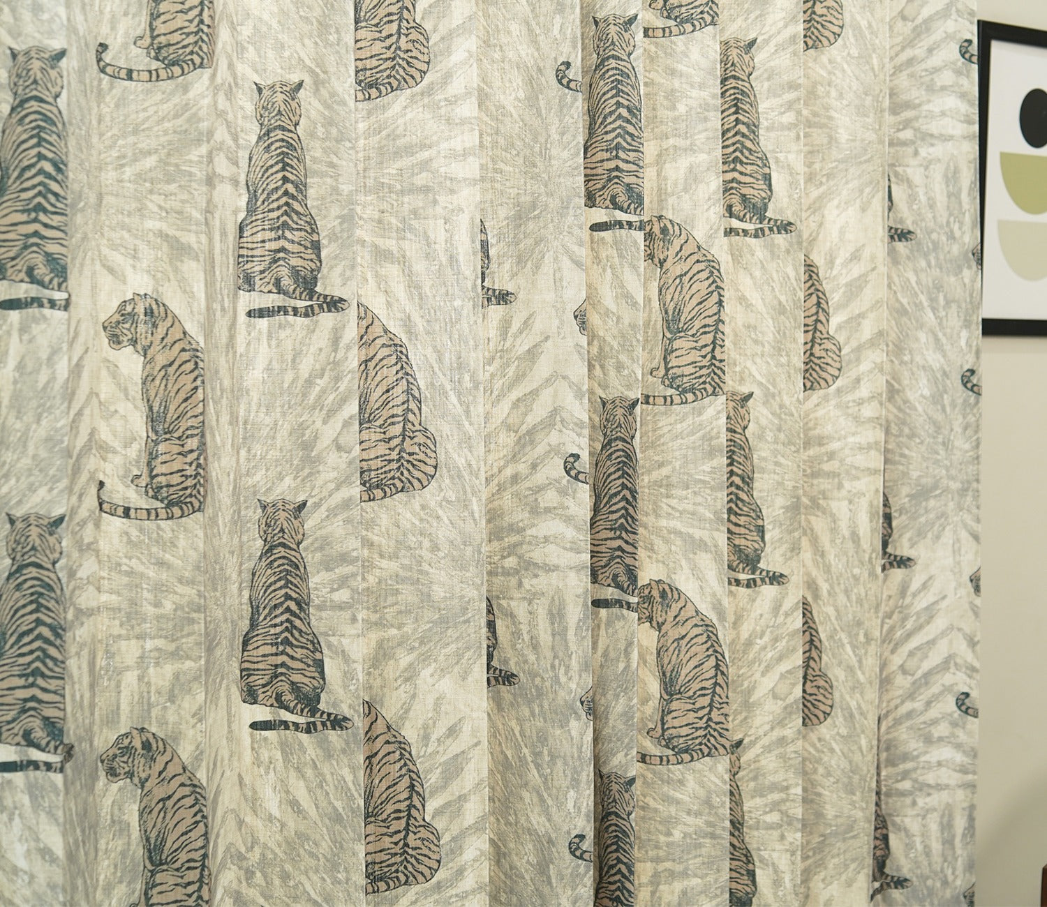 Leopard Print Light-Filtering Door Curtains Set of 2 (Grey, 7 Feet)