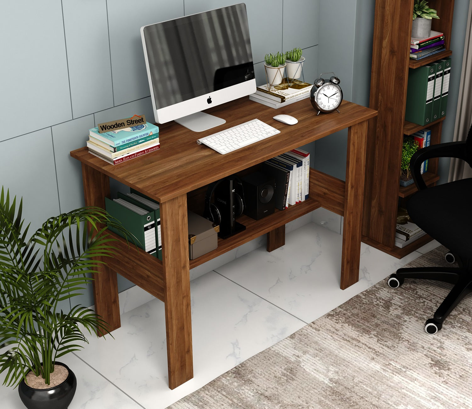 Brook Engineered Wood Study Table (Columbian Walnut Finish)