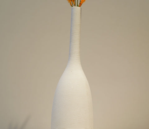Eternity White Ceramic Long Vase
