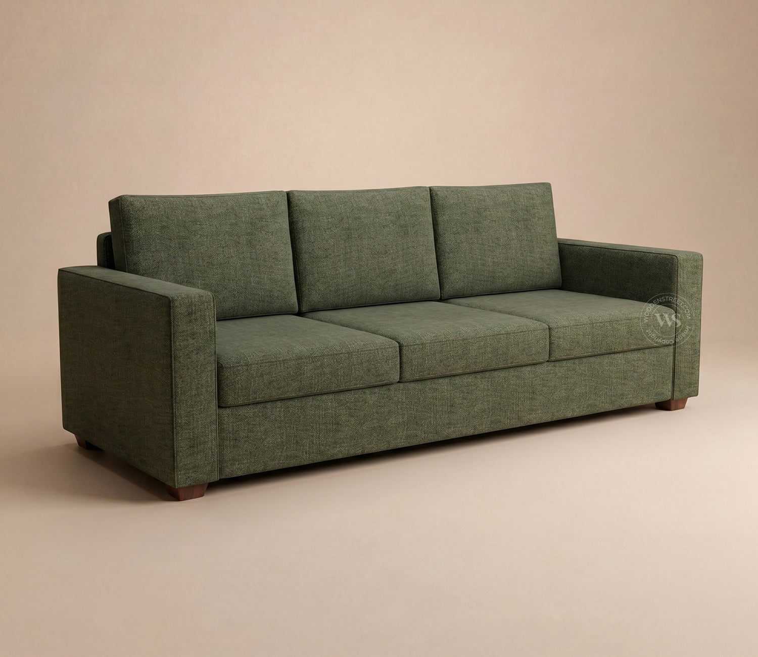 Albus 3 Seater Fabric Sofa (Sage Green)