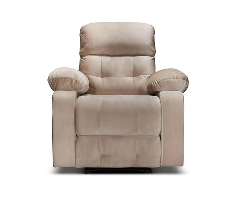 Vivian Fabric 1 Seater Manual Recliner Chair (Beige)