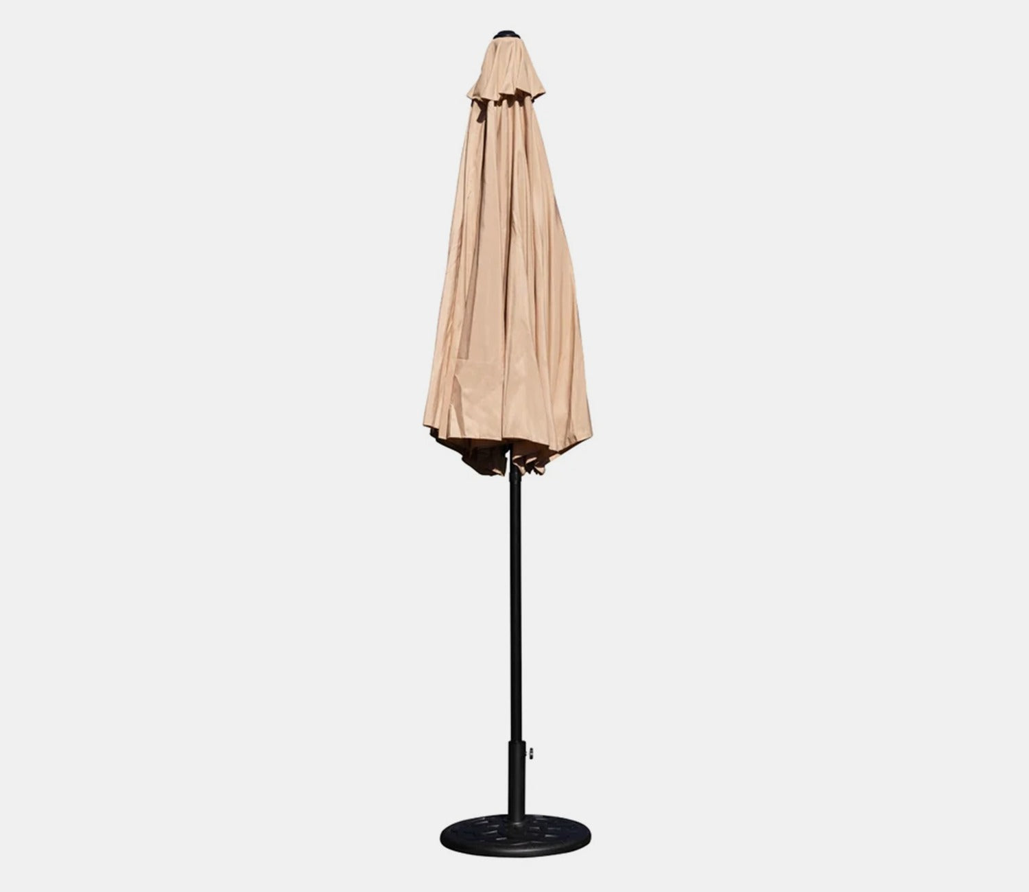 MS Powder Coated Center Poll Waterproof Cloth Outdoor Umbrella (Beige)
