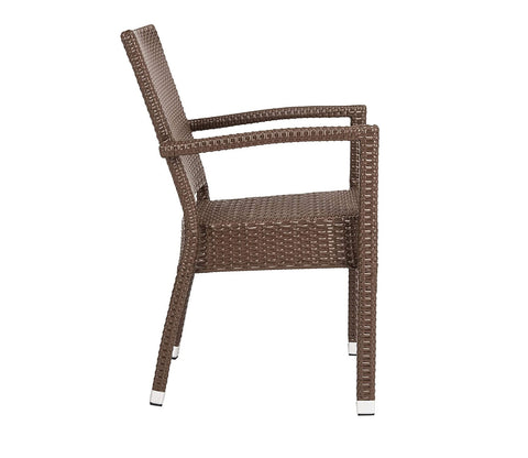Dark Brown Rattan And Wicker Patio Chair (Set Of 2)