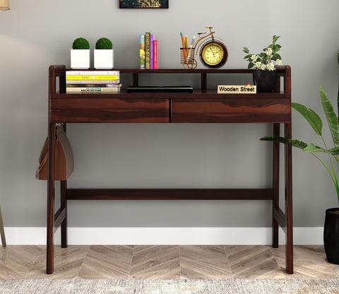 Aurelia Sheesham Wood Study Table (Walnut Finish)