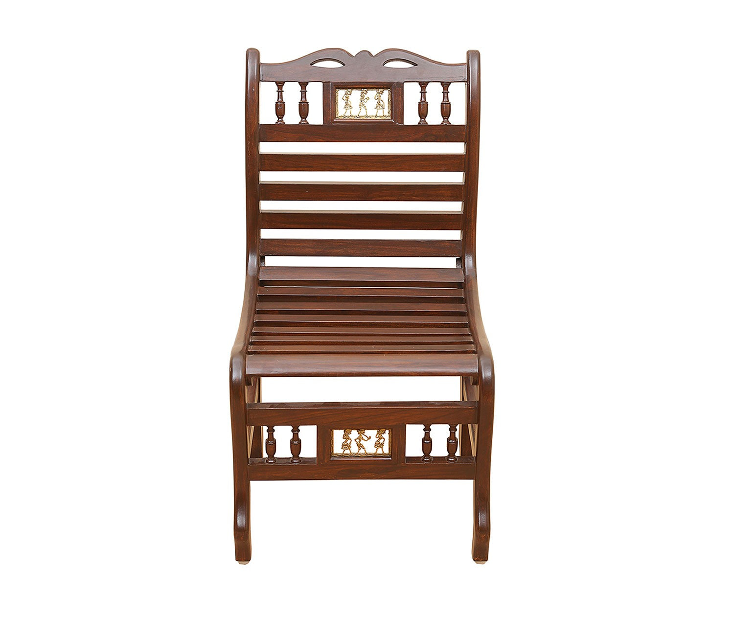 Costa Bench Chair in Striped Wood Pattern created in Walnut Finish Teakwood