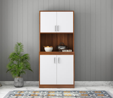 Maris Kitchen Cabinet (Exotic Teak-Frosty White Finish)