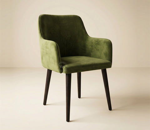 Aureya Upholstered Arm Chair (Dark Olive Green)