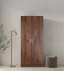True living 2 Door Walk-in Brown wardrobe Laminated Finish & PU Finish with Drawers (3 Ft*2 Ft*8 Ft)