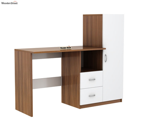 Alister Engineered Wood Study Table (Exotic Teak Frosty White)