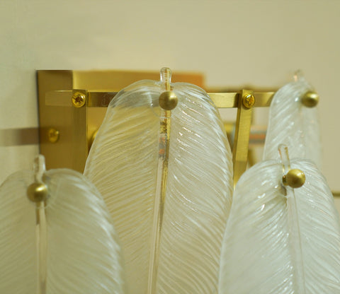 Bradley Leaf Pattern Glass Wall Light