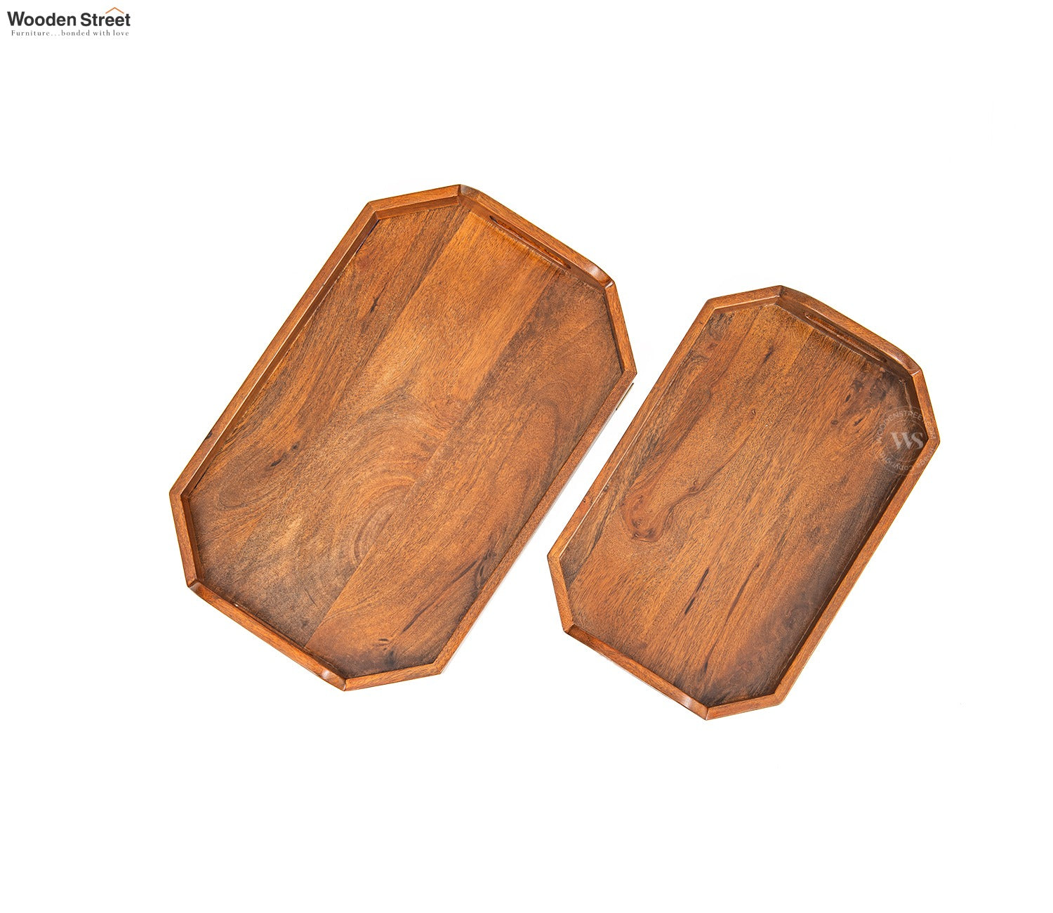 Cosmos Mango Wood Handcrafted Octagonal Serving Tray - (Set of 2)