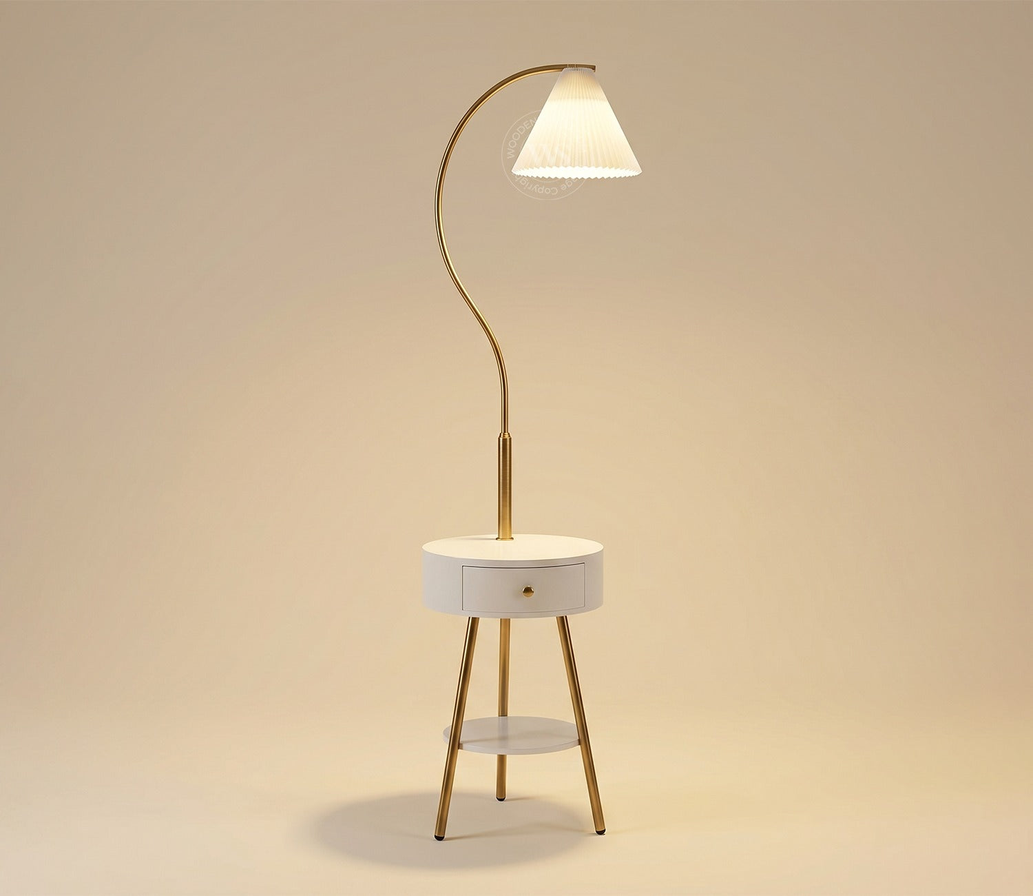 Kingsley Shelf Golden Floor Lamp