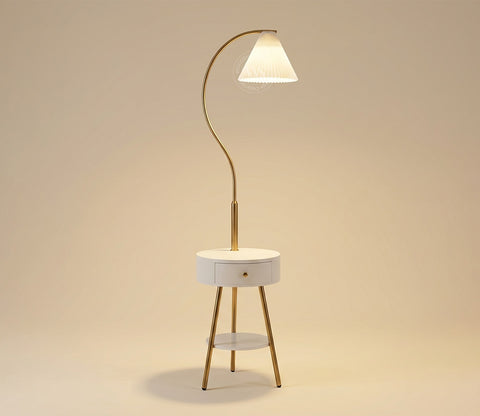 Kingsley Shelf Golden Floor Lamp