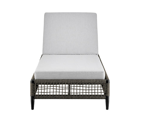 Black Rope Patio Lounger With Off White Cushions