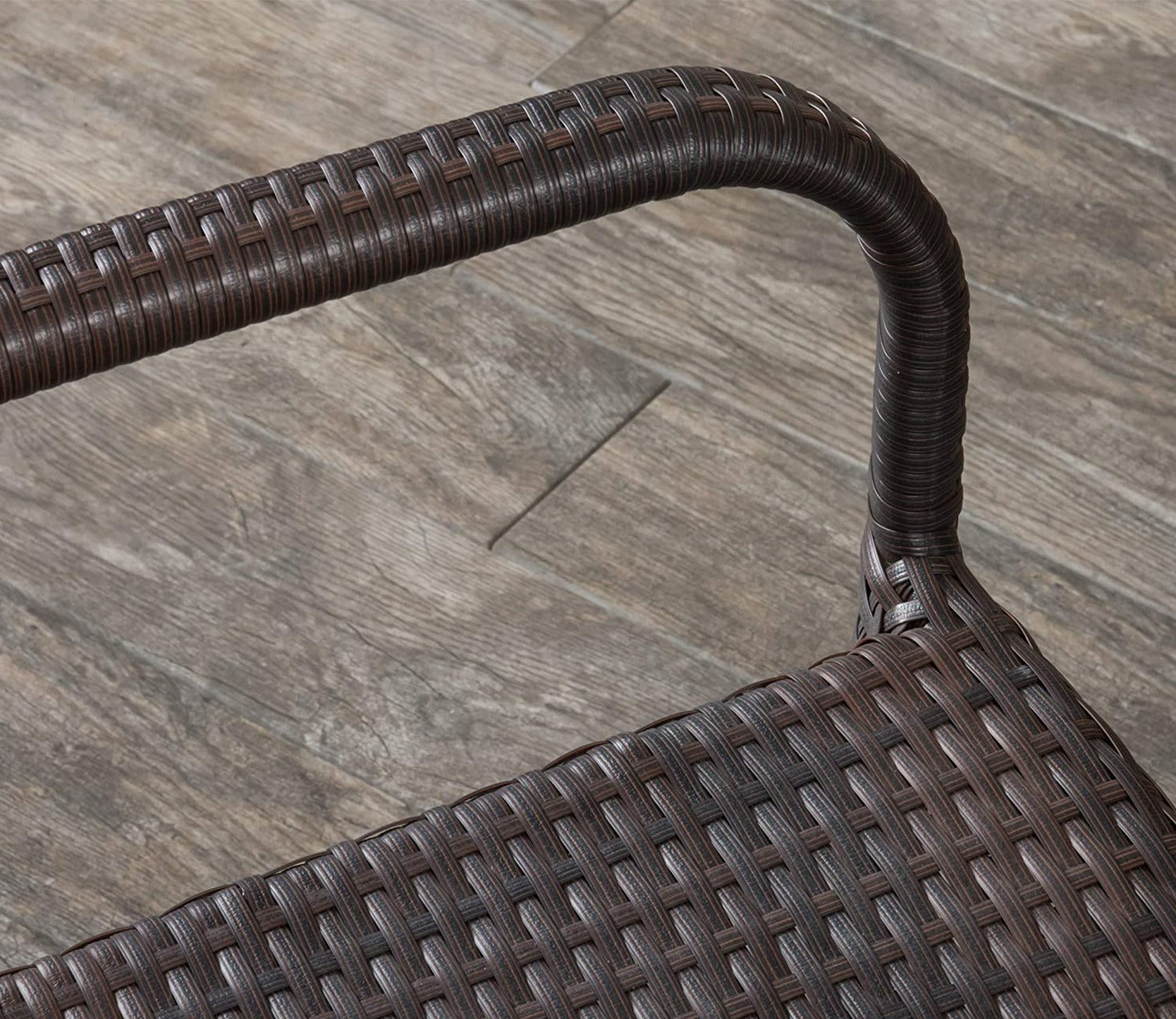 Dark Brown Rattan And Wicker Patio Dinning Set