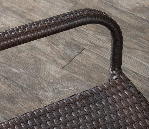 Dark Brown Rattan And Wicker Patio Dinning Set