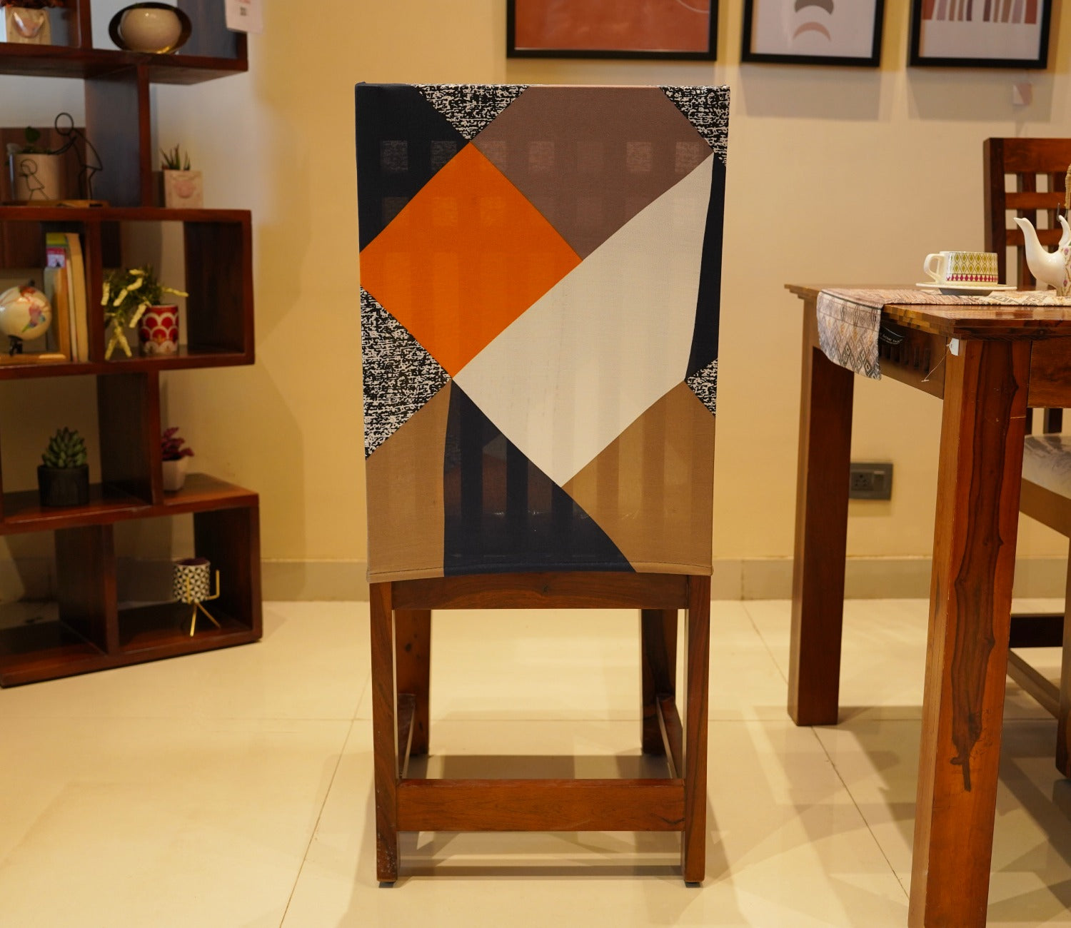 Cedric Modern Abstract Printed Polyester Spandex 1 Piece Chair Cover