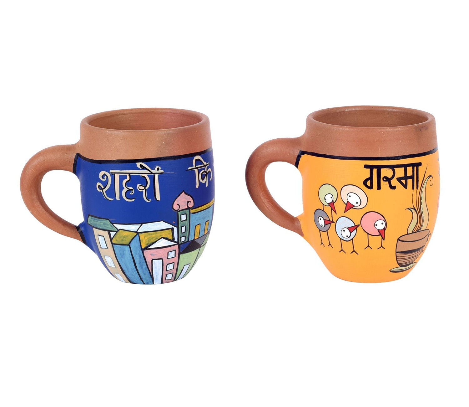 Earthen Elegance Hand Painted Chai Cups