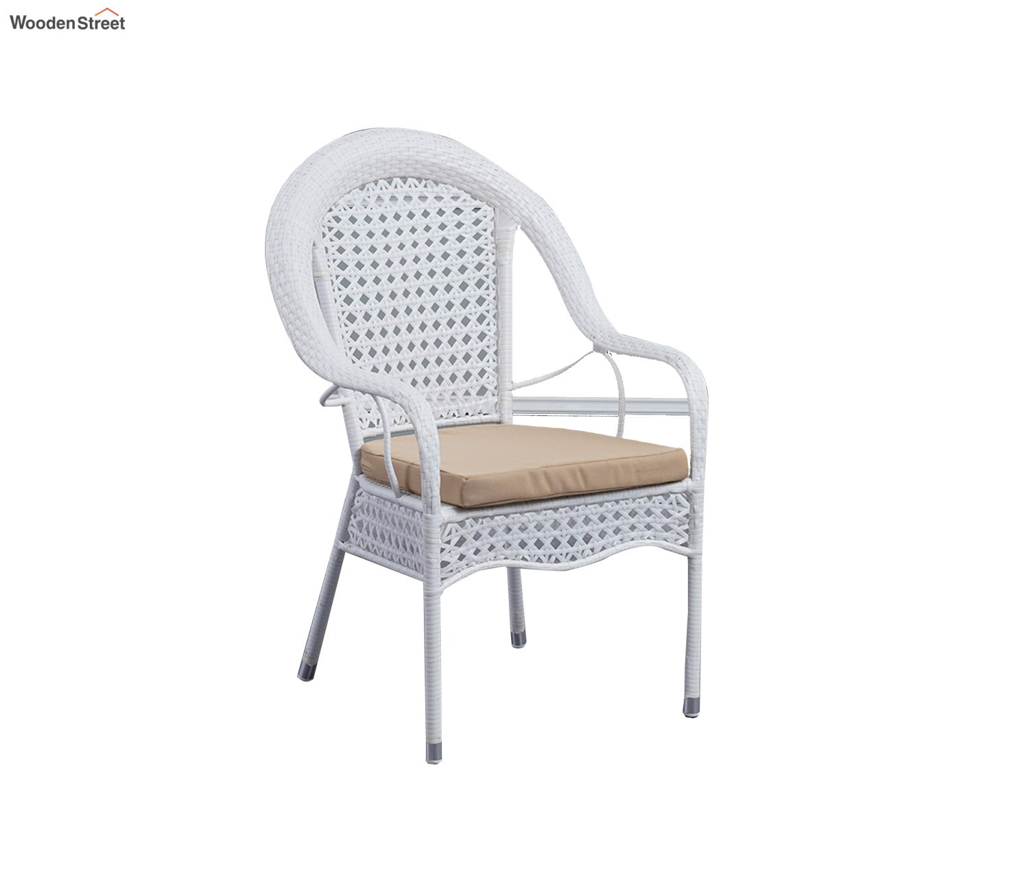 Rattan And Wicker 2 Seater Set With Table Set (White)