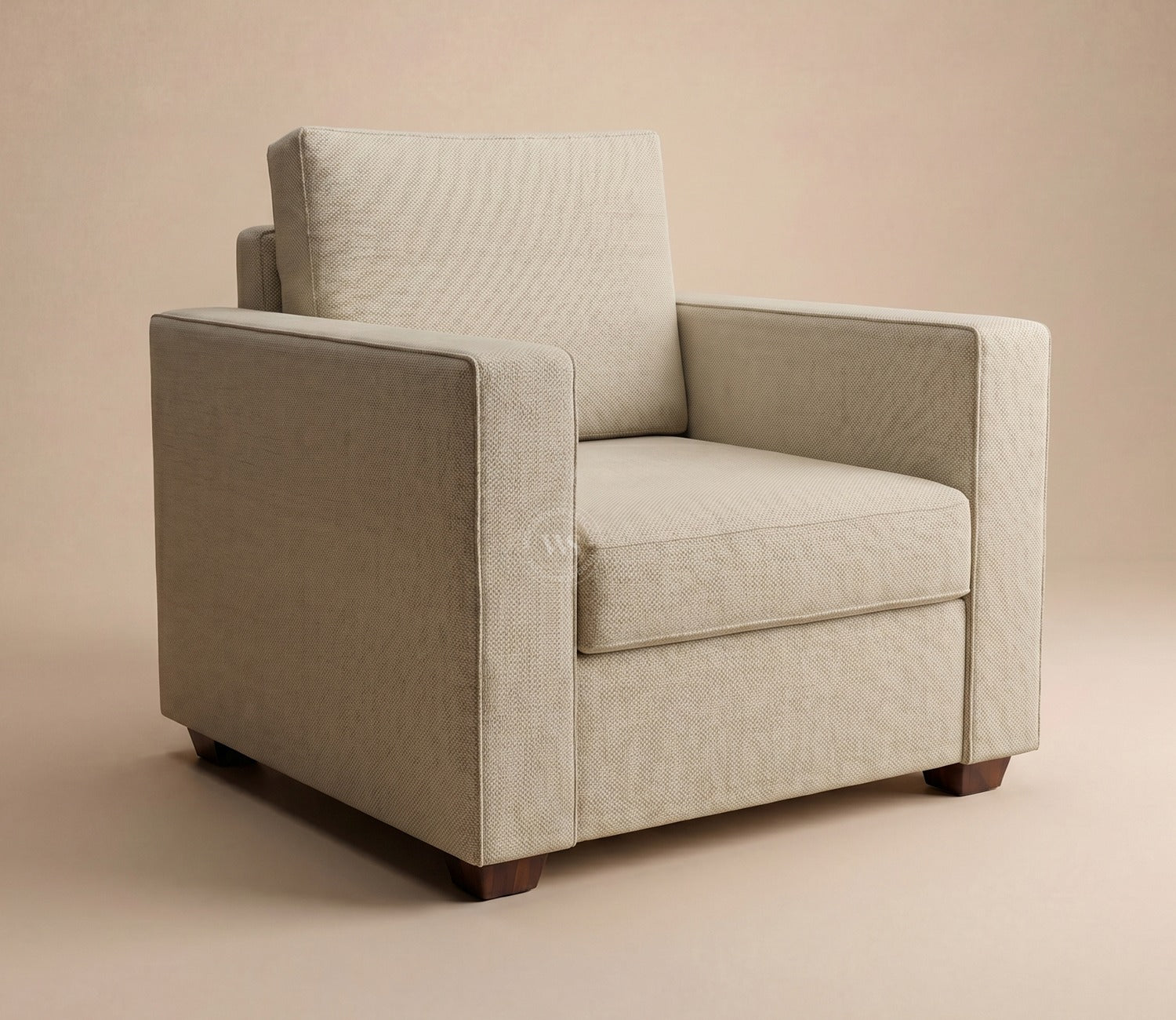Albus One Seater Fabric Sofa (Cottage Ivory)