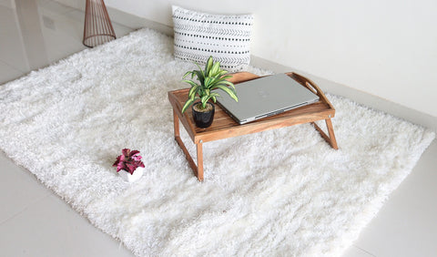Ivory Soft Shaggy Carpet - 6 x 4 Feet