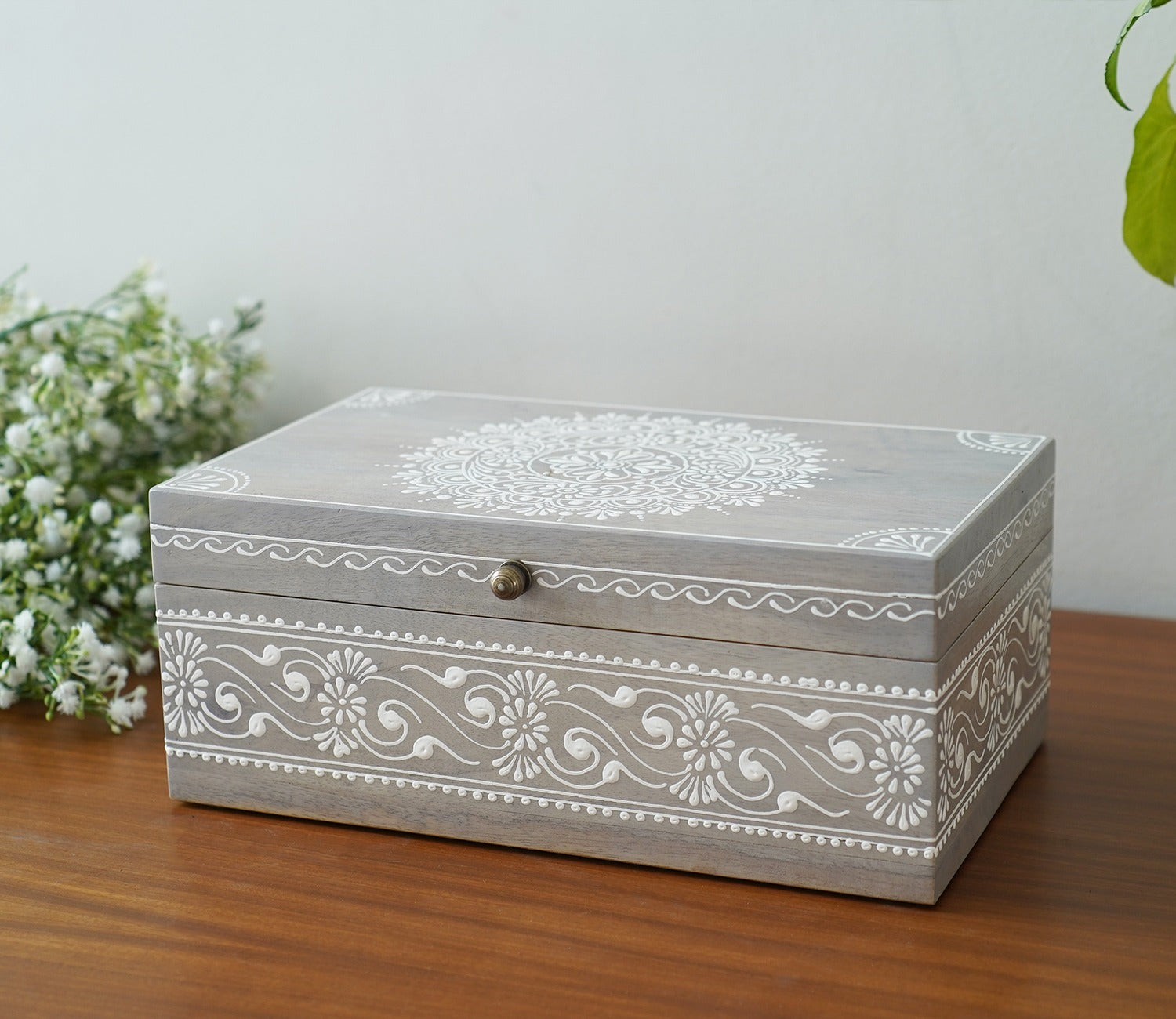 Ira Traditional Designer Hand Painted Wooden Jewellery Box