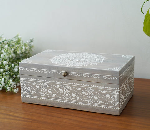 Ira Traditional Designer Hand Painted Wooden Jewellery Box