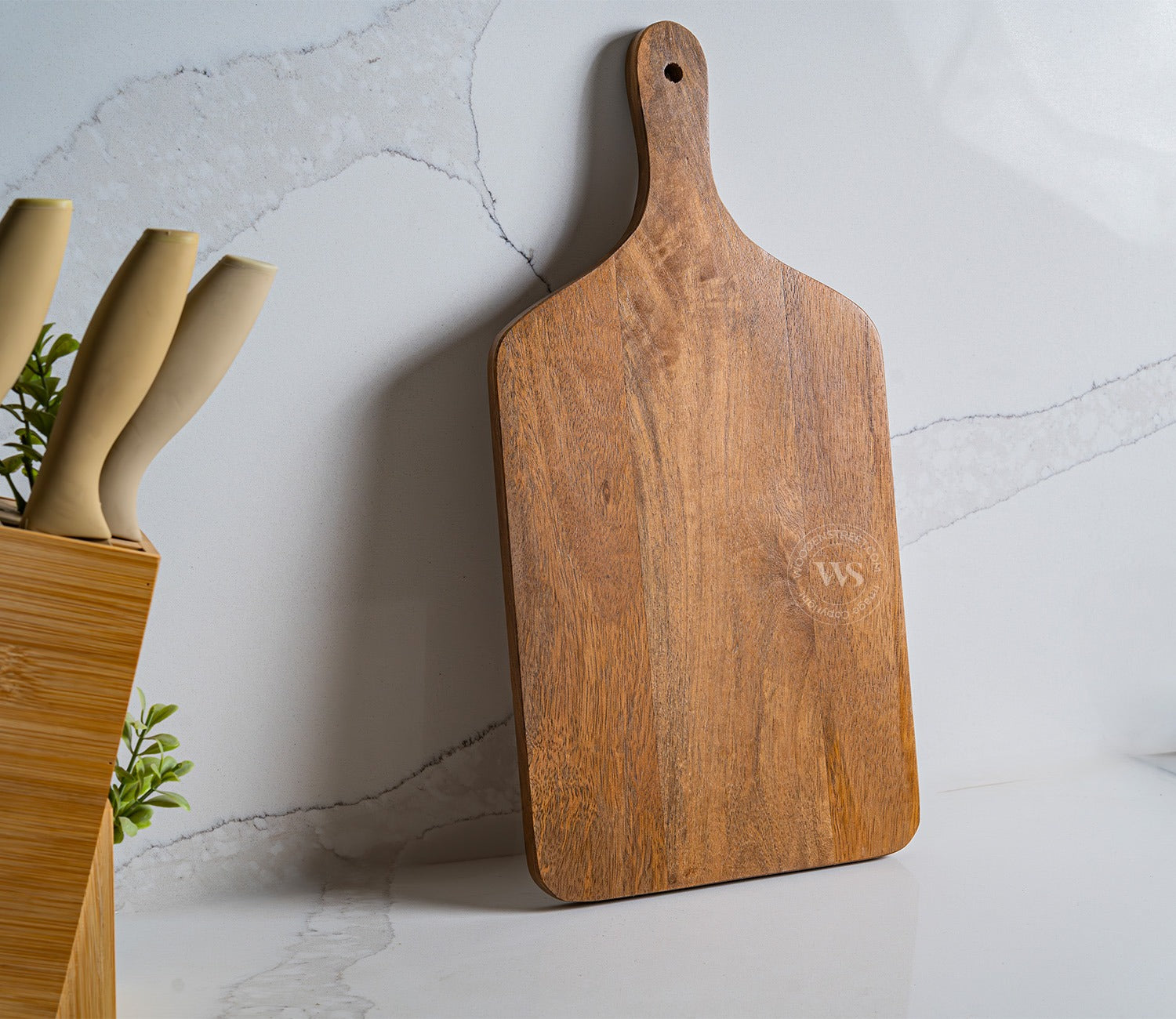 Hollis Natural Mango Wood Handcrafted Non Slip Chopping Board for Kitchen