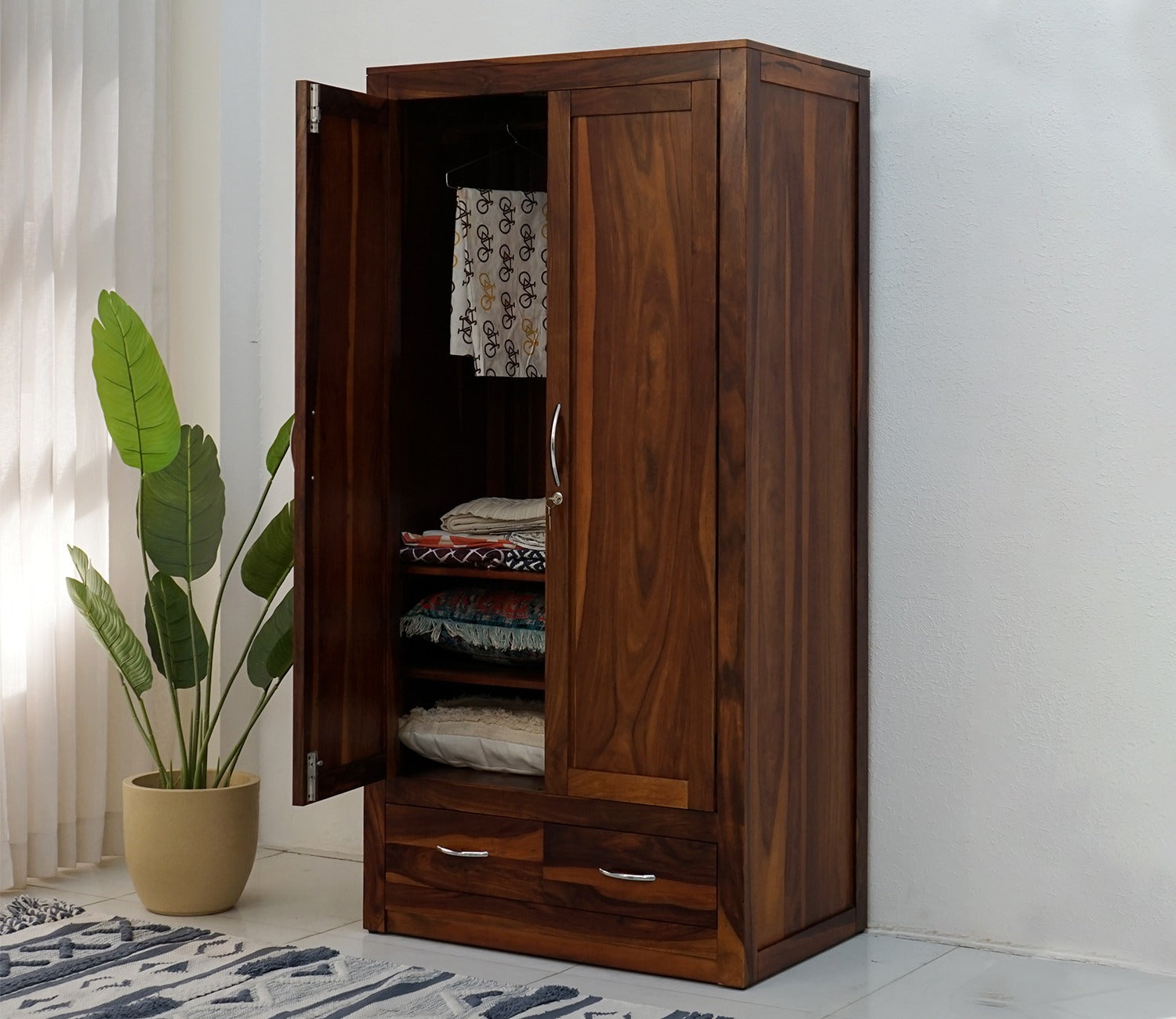 Holden 2 Door Multi Utility Wardrobe (Honey Finish)