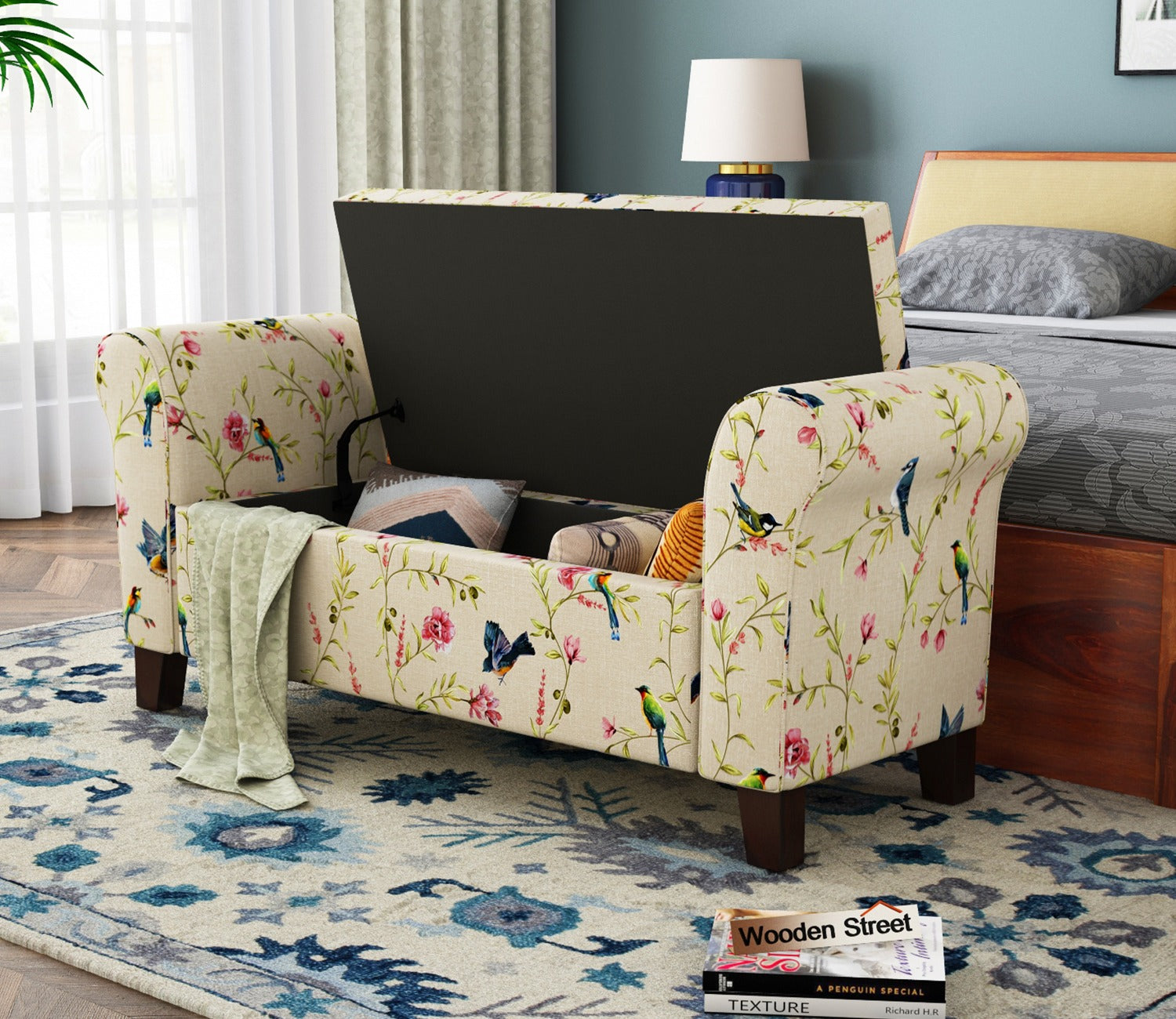 Jade Bench With Storage (Cream Robins)