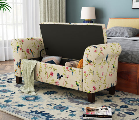 Jade Bench With Storage (Cream Robins)