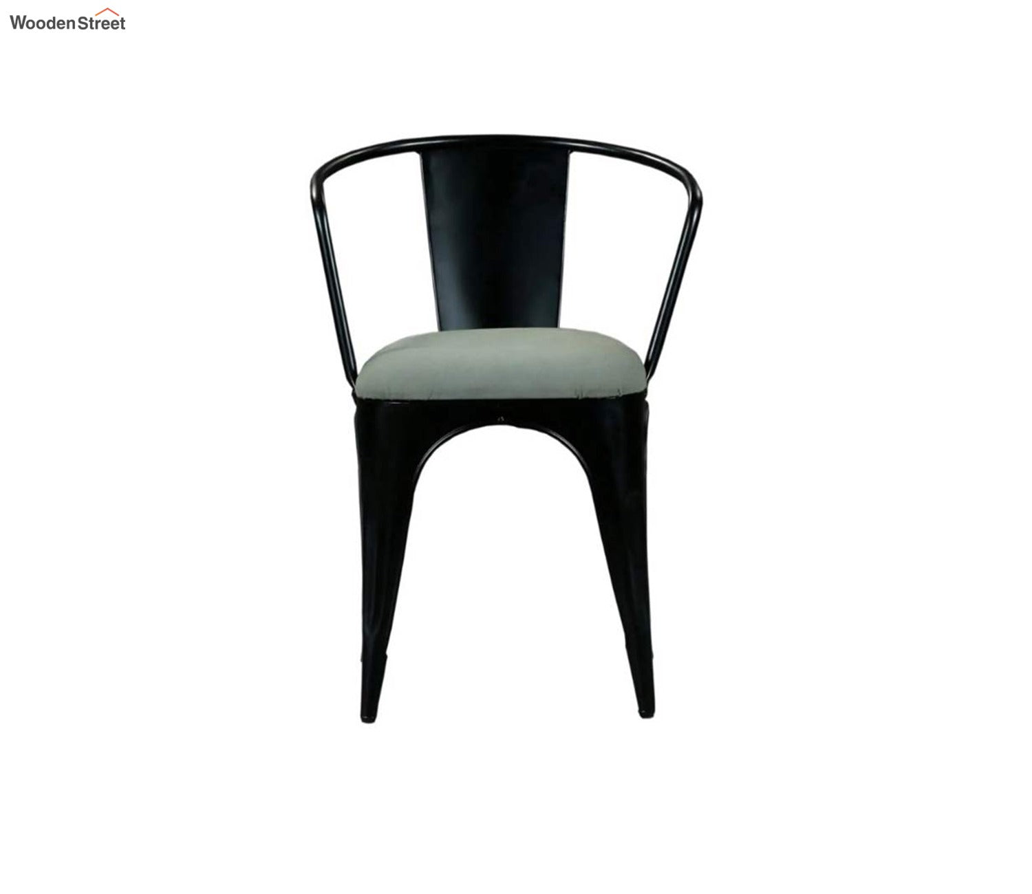 Aero Metal Arm Chair With Fabric (Black)