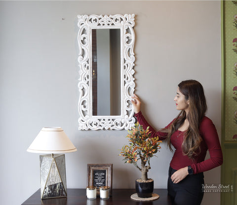 Folia Tall Carved Wall Mirror