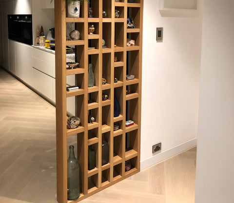 Brown Handcrafted Mango Wood Assembled Wooden Partition