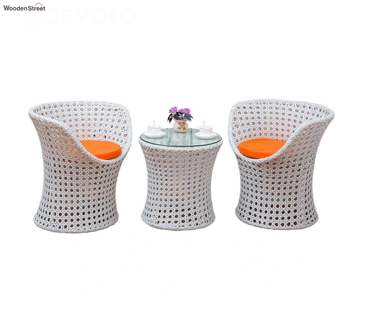 White 2 Seater Balcony Furniture Set
