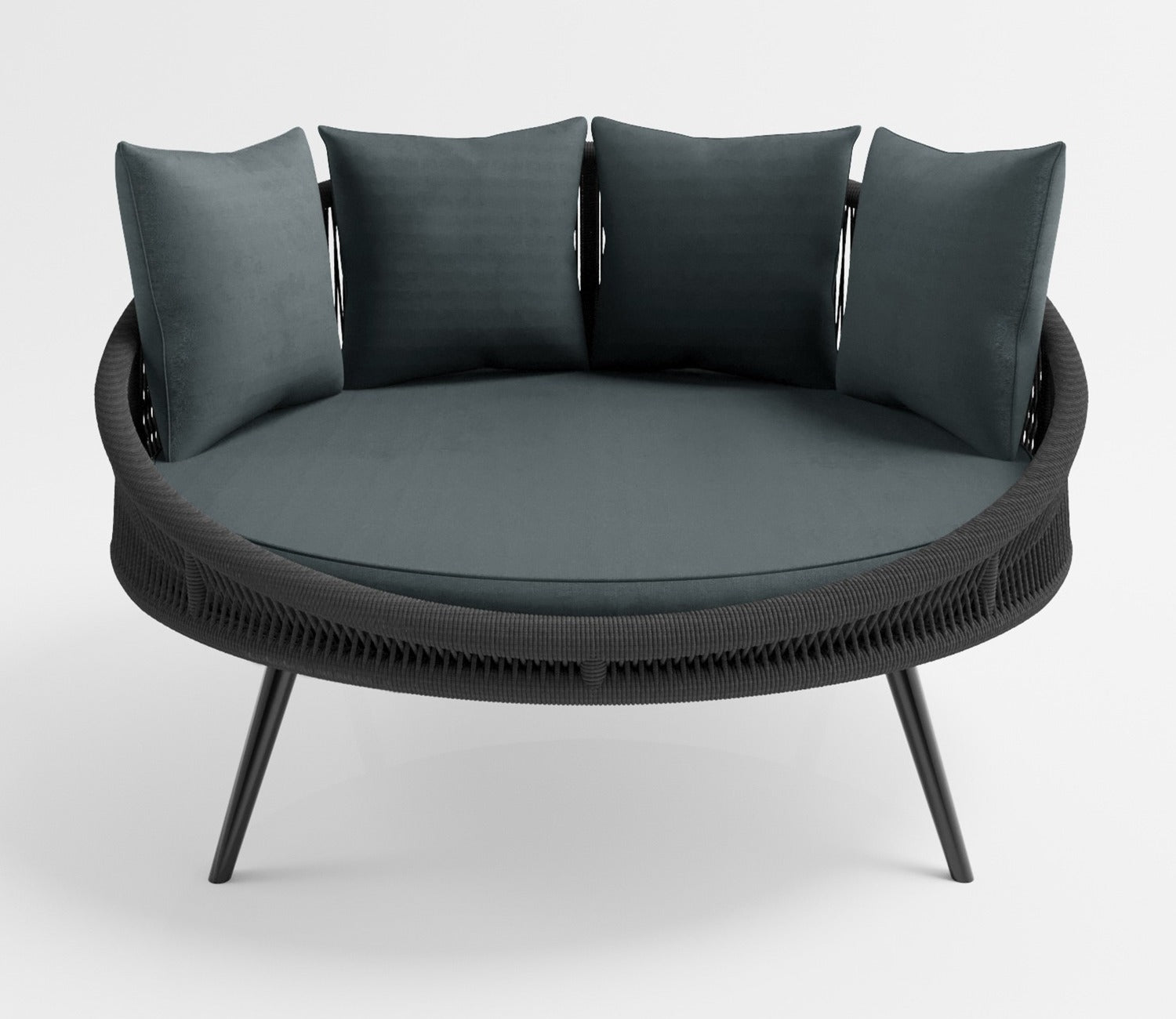 Grey Rope Daybed With Grey Cushions